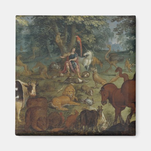 Aimant Orphée Charming the Beasts (huile sur panneau) (Devant)
