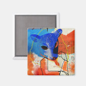 Aimant Orphelin noir | MK - Silhouette de masque de mouto (Recto/Verso)