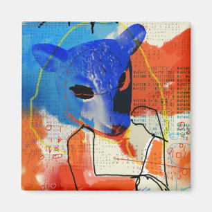 Aimant Orphelin noir   MK - Silhouette de masque de mouto