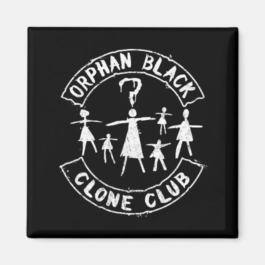 Aimant Orphelin noir | Stick Figure Clone Club (Devant)