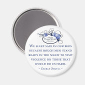 Aimant Orwell avec logo de la NPWA (Recto/Verso)