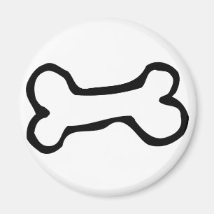 Aimant Os de chien mignon de bande dessinée