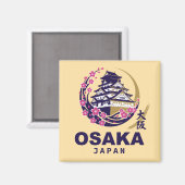 Aimant Osaka Japon Fleurs de Cerisier (Recto/Verso)