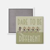 Aimant Osez être différent, singes, safari (Recto/Verso)