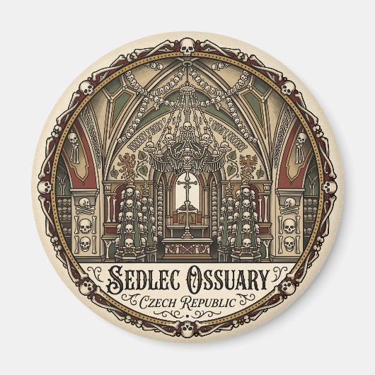 Aimant Ossuaire de Sedlec République tchèque (Devant)