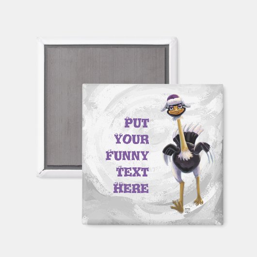 Aimant Ostrich de montagne (Recto/Verso)