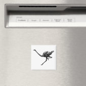 Aimant Ostrich Running Cool Athlète Art animal (In Situ (Lave-vaisselle))