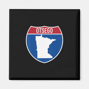 Aimant Otsego Minnesota carte route autoroute panneau sou