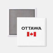 Aimant Ottawa Canada Drapeau canadien couleur claire (Recto/Verso)