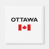 Aimant Ottawa Canada Drapeau canadien couleur claire (Devant)