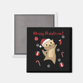 Aimant Otter Noël Neige Animaux d'hiver Otter (Recto/Verso)