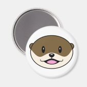 Aimant Otter souriant mignon (Recto/Verso)