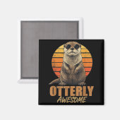 Aimant Otterly Awesome Retro Sunset Sea Otter Lover Graph (Recto/Verso)