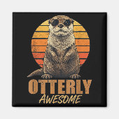 Aimant Otterly Awesome Retro Sunset Sea Otter Lover Graph (Devant)