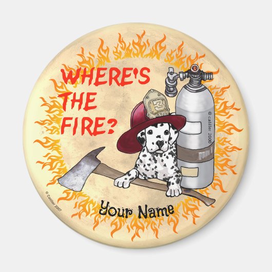 Aimant Où est l'aimant de pompier de feu (Devant)