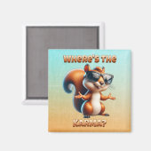 Aimant Où est l'écureuil Karma Funny à Shades (Recto/Verso)