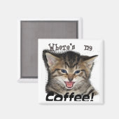 Aimant Où est mon chat café (Recto/Verso)