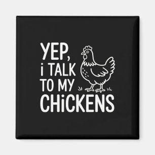 Aimant Ouais, je parle à mes poules drôle Ckyard poule Hu