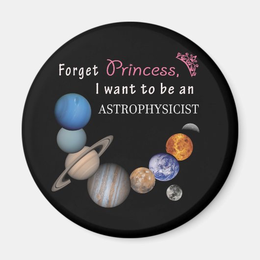 Aimant Oublie Princesse - Astrophysicienne (Devant)