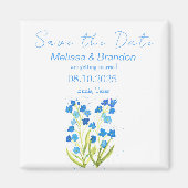Aimant Oubliez-moi pas Blue Floral Spring Rustic Mariage (Devant)