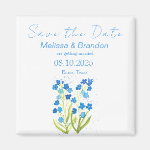Aimant Oubliez-moi pas Blue Floral Spring Rustic Mariage