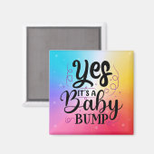 Aimant Oui, c'est un ventre de bébé - Annonce de grossess (Recto/Verso)