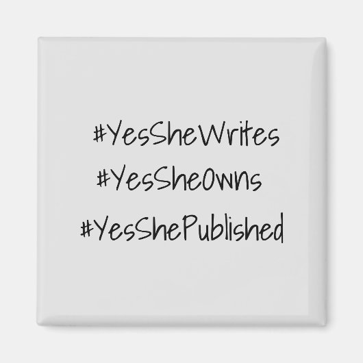 Aimant Oui Elle Peut Hashtag Texte Propriétaire D'Entrepr (Devant)