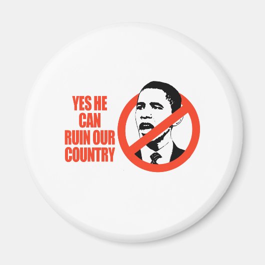 AIMANT OUI IL PEUT RUINER NOTRE PAYS / T-SHIRT ANTI-OBAMA (Devant)