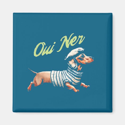 Aimant Oui Ner Funny Dachshund Wiener Dog French Humor  (Devant)