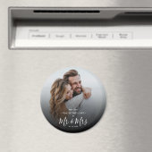 Aimant Our First Valentine's Day As Mr & Mrs Modern Photo (In Situ (Lave-vaisselle))