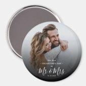 Aimant Our First Valentine's Day As Mr & Mrs Modern Photo (Recto/Verso)