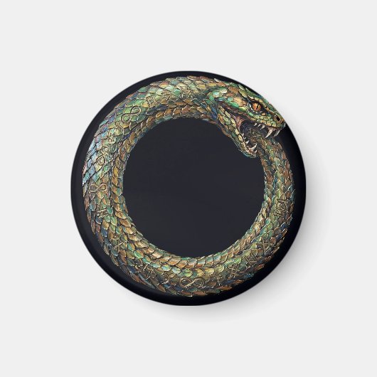 Aimant Ouroboros — Affiche runique du symbole du serpent (Devant)