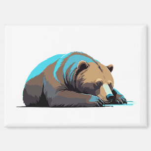 Aimant Ours Adorable Mignonne Animal Dormir Relaxant Calm