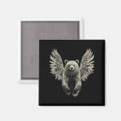 Aimant Ours avec ailes Anges Retro Faune Artwork Flyin (Recto/Verso)