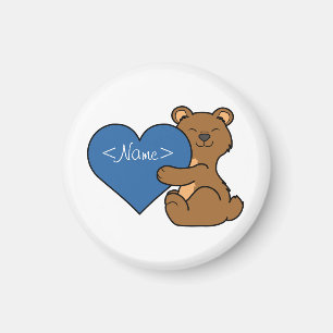 Aimant Ours Brown mignon de Saint-Valentin avec le coeur