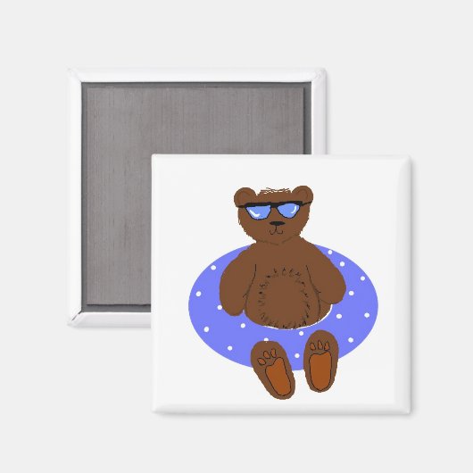 Aimant Ours cool Dans Les Tons (Recto/Verso)