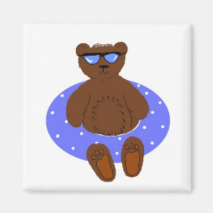Aimant Ours Cool En Lunettes De Soleil