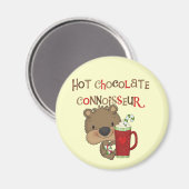 Aimant Ours de garçon de connaisseur de chocolat chaud (Recto/Verso)