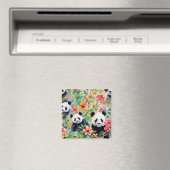 Aimant Ours de panda aquarelle (In Situ (Lave-vaisselle))