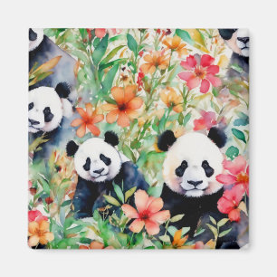 Aimant Ours de panda aquarelle