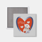 Aimant Ours d'infirmière avec le T-shirts et les cadeaux  (Recto/Verso)