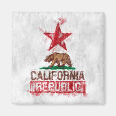 Aimant Ours drapeau de Californie en style peint (Devant)