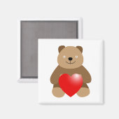 Aimant Ours drôle au coeur (Recto/Verso)