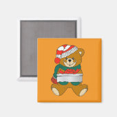 Aimant Ours en peluche de Noël (Recto/Verso)