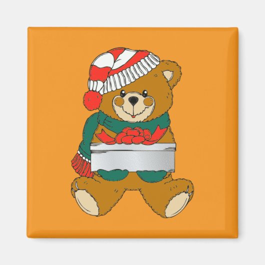Aimant Ours en peluche de Noël (Devant)