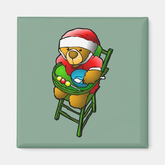 Aimant Ours en peluche de Noël (Devant)
