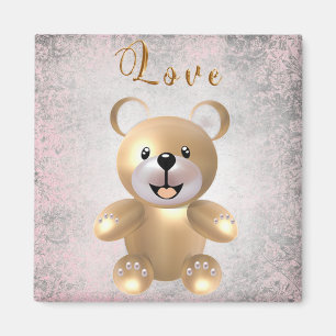 Aimant Ours en peluche doré 2