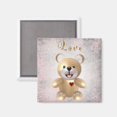 Aimant Ours en peluche doré 3 (Recto/Verso)