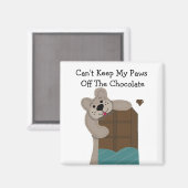 Aimant Ours en peluche grignotant du chocolat (Recto/Verso)