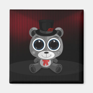 Aimant Ours en peluche - gris clair